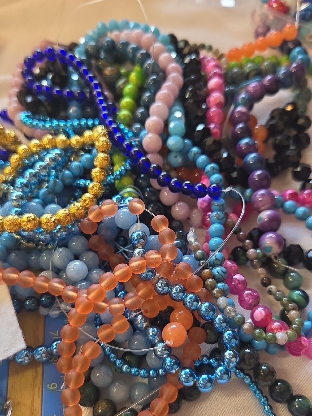 Homeless Beads, 15" Gemstone Strand.  These Beads Need a good home.  Per Strand.